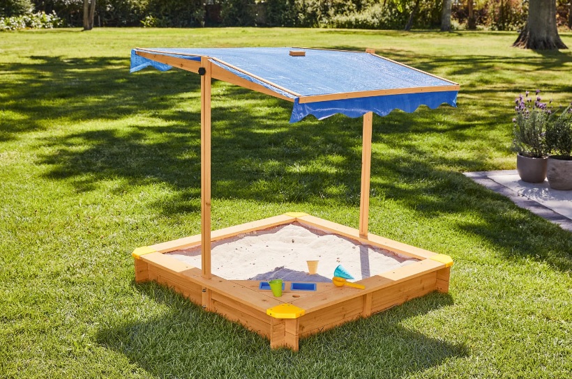 KidLand Pískoviště se stříškou 118x118x118 cm 435243 modrá 1